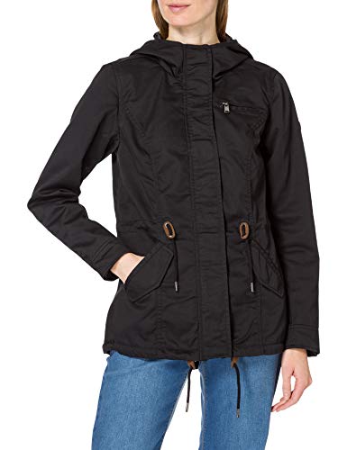 ONLY Damen Kurzmantel Übergangs-Jacke ONLLorca Canvas Parka 15216452 Black L von ONLY