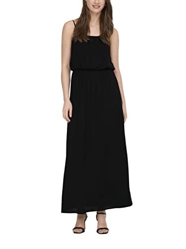 ONLY Damen Viskose Maxi Träger-Kleid Onlnova Life Strap 15222216 Black 40 von ONLY
