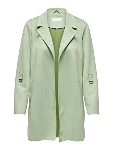 ONLY Damen kurz Mantel Blazer - OnlJoline Longblazer ohne Verschluss, Farbe:Grün, Größe:M von ONLY