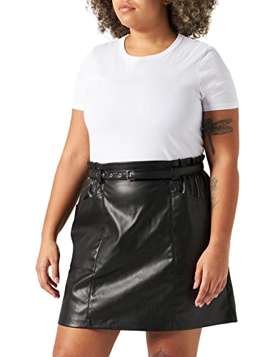 ONLY Damen Mini Bleistift Kunstleder Rock | High Waist Stretch Lederoptik | Kurz mit Gummibund ONLHEIDI, Farben:Schwarz, Größe:L von ONLY