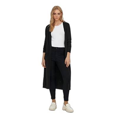 ONLY Women's ONLLESLY L/S Open Long Cardigan KNT NOOS Strickjacke, Black, S von ONLY