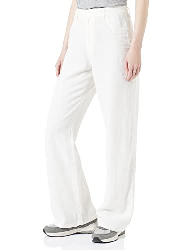 ONLY Women's ONLHOPE-Caro EX HW Wide Linen Blend NOO Leinenhose, Cloud Dancer, XXXL / 34L von ONLY