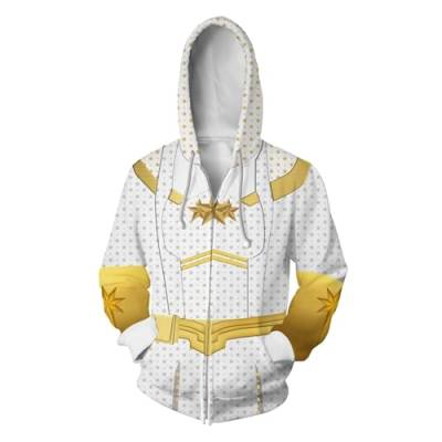 OSRDFV The Boys Homelander Hoodie Cosplay Pullover 3D Print Fashion Sweatshirt Jacket Top for Men Women, blau, S/5XL von OSRDFV