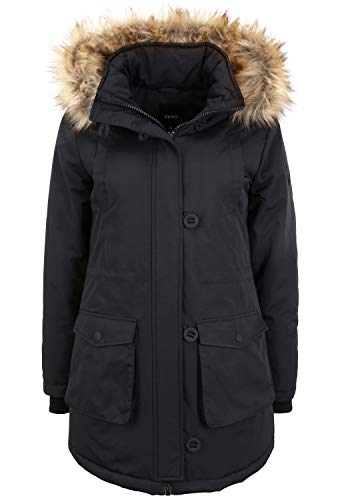 OXMO Acta Damen Wintermantel Parka Mantel mit Kapuze, Größe:XL, Farbe:Black (194007) von OXMO