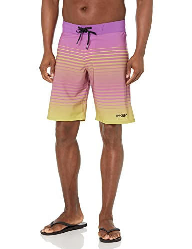 Oakley Herren Fade Out RC, 53,3 cm Boardshorts, Violett/gelbe Streifen, 34 von Oakley