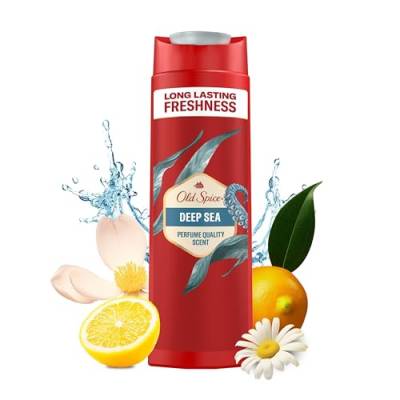 Old Spice Deep Sea 3-in-1 Duschgel & Shampoo für Männer, 250ml, langanhaltender, frischer Duft in Parfümqualität für Haare-Gesicht-Körper von Pantene
