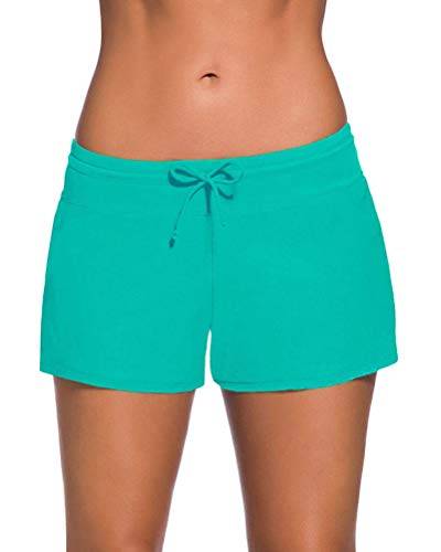 Onsoyours Damen Badeshorts Kurze Badehose Schnell Trocknendes Schwimmshorts Wassersport Boardshorts Schwimmhose Strand Shorts A Türkis Large von Onsoyours