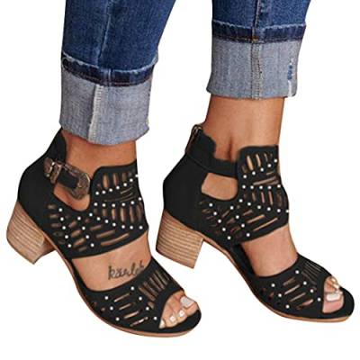 Onsoyours Damen Keilabsatz Sandalen Frauen Sommer Offene Schuhe Faux Leder Plattform Flip Flops Freizeit Sommerschuhe B Schwarz 38 EU von Onsoyours