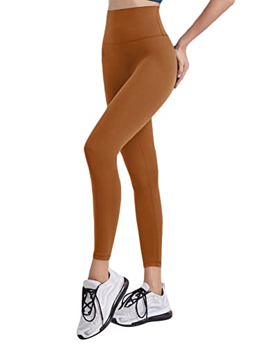 Onsoyours Damen Sport Leggins mit Taschen Blickdicht Sporthose Yogahose Streetwear C Braun XXL von Onsoyours