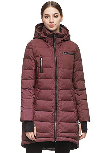 Orolay Damen Daunenmantel Winterjacke Langarm, Weinrot, XXL von Orolay