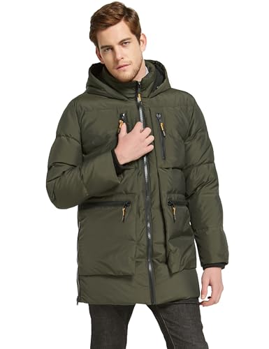 Orolay Herren Verdickter Hoodie Daunenmantel Warmer Mantel Lsolierter Winterparka Armeegrün L von Orolay