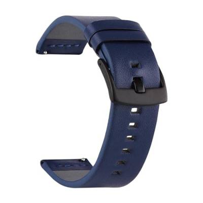 PAKMEZ Leder Uhren Band 18-24mm Schnellveröffentlichung Leder Uhrengurt, Schwarze Schnalle blau, 20mm von PAKMEZ