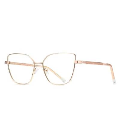 PARWANA Übergroße Lesebrille, Brillen, Damen, blendfrei, Computerleser, Cat-Eye, blaues Licht blockierend, Flacher Lichtspiegel (Color : Rose, Size : +350) von PARWANA