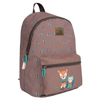 PERLETTI Rucksack Kinder mit Rehkitz Eule - Kinderrucksack Lässig für Kleine Mädchen Jungen aus Recyceltem Kunststoff - Schulranzen Grundschule Kindergarten - 36x25x15 cm Eco Collection (Rehkitz) von PERLETTI