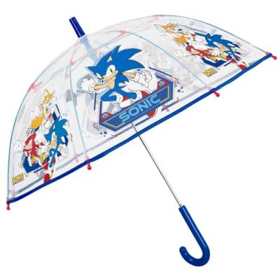 PERLETTI Sonic Regenschirm Kinder 3 4 5 6 Jahre - Sonic Hedgehog Kinderschirm Winddicht mit Tails Knuckles - Kinderregenschirm Regen Schirm für Kleine Jungen Kindergarten - Durchmesser 74 cm von PERLETTI