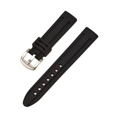 PLACKE Gummi -Uhr -Gurtgürtel Schwarz weiß rosa Diving Sport Uhrengurt Armbänder for Männer 18mm 20 mm 22 mm 24 mm (Color : Black, Size : 24mm) von PLACKE