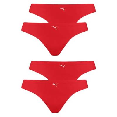 PUMA Damen 2er Pack Seamless Strings Microfiber Slips, Farbe:Rot, Artikel:-016 Hibiscus red, Größe:XL von PUMA