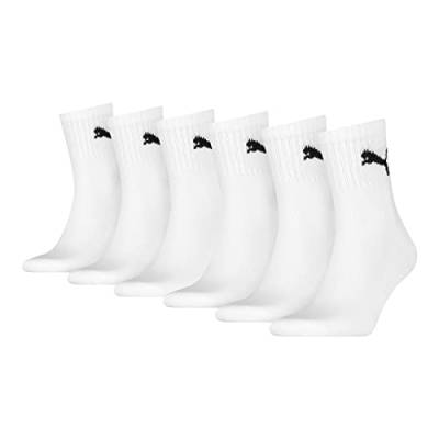 PUMA Herren Damen Everyday Tennissocken Short Crews 6 Paar, Größe:47-49, Artikel:-002 white von PUMA