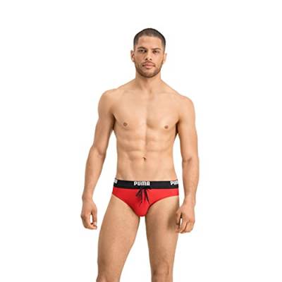 PUMA Herren Puma Logo Heren Zwembrief Swim Briefs, Rot, M EU von PUMA