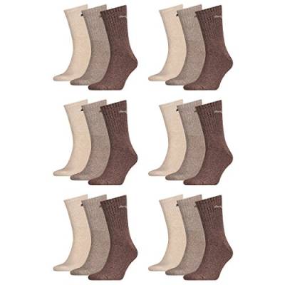 PUMA 18 Paar Sportsocken Tennis Socken Gr. 35-49 Unisex für sie und ihn, Farbe:717 - chocolate/walnut/safar, Socken & Strümpfe:43-46 von PUMA