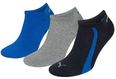 Puma Herren Sportsocken Sneaker 3er Pack, 523 - navy/grey/strong blue, 43-46, 201203001 von PUMA