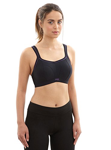 Panache Bügelloser Sport-BH (7341B)- Cranberry, Schwarz, 65D von Panache