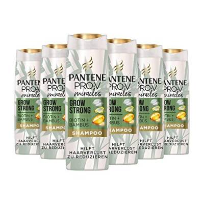 Pantene Pro-V Miracles Grow Strong Shampoo (6 x 250 ml) mit Biotin & Bambus, Anti-Haarverlust, Haarpflege, Haarwuchsmittel Frauen, hilft Haarausfall zu reduzieren von Pantene
