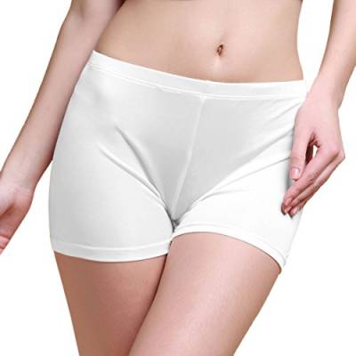 Paradise Silk Damen-Shorts aus reiner Seide, Boyshorts, weiß, 38 von Paradise Silk