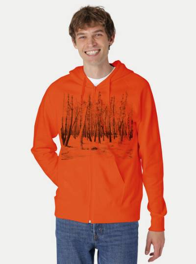 Peaces.bio - handbedruckte Biomode Herren Zip-Hoodie Woodland von Peaces.bio - handbedruckte Biomode