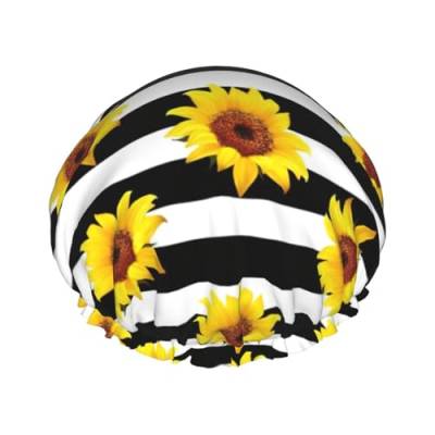 Sunflowers Women Luxury Shower Cap, Double ProtectionElastic, Reusable Adjustable Shower Bonnet von Peiyeety