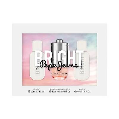 Pepe Jeans Bright For Her Parfüm Frauen Geschenkset Damen 3 Teilig Eau de Parfum Damen 30ml Körperlotion 60ml und Duschgel 60ml Frauen Parfüm mit Zypern und Floralen Duftnoten von Pepe Jeans