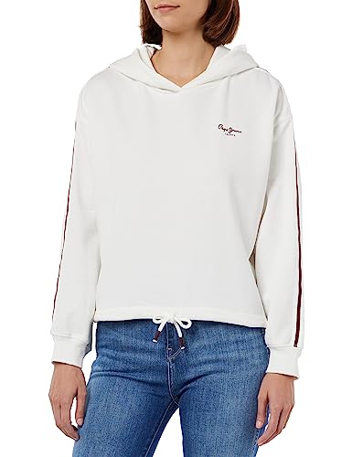 Pepe Jeans Damen Bibi Kapuzenpullover, Weiß (Mousse), XS EU von Pepe Jeans