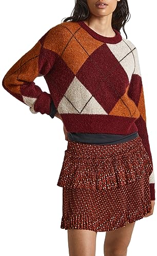 Pepe Jeans Damen Eliot Pullover Sweater, Red (Burgundy), S von Pepe Jeans