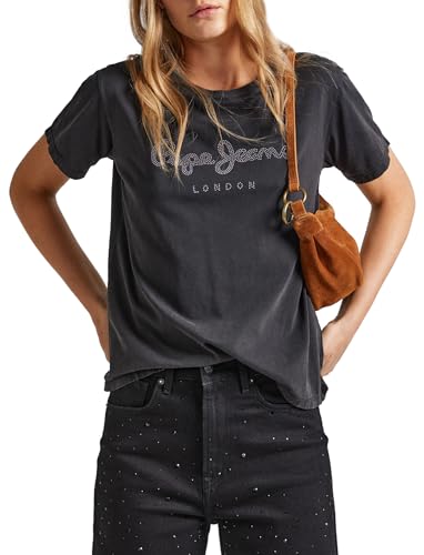 Pepe Jeans Damen Hailey T-Shirt, Black (Black), S von Pepe Jeans