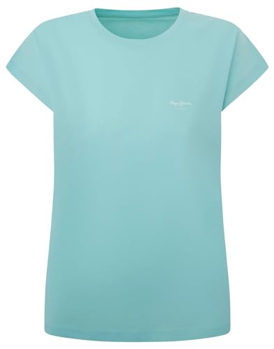 Pepe Jeans Damen Lory T-Shirt, Blau (Aqua Blue), S von Pepe Jeans