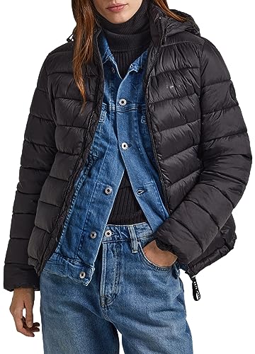 Pepe Jeans Damen Maddie Short Puffer Jacket, Black (Black), M von Pepe Jeans