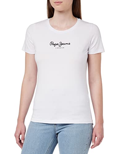 Pepe Jeans Damen New Virginia Ss N T-Shirts, 800white, L von Pepe Jeans