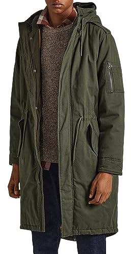 Pepe Jeans Herren Bowie Parka, Green (Olive), XS von Pepe Jeans
