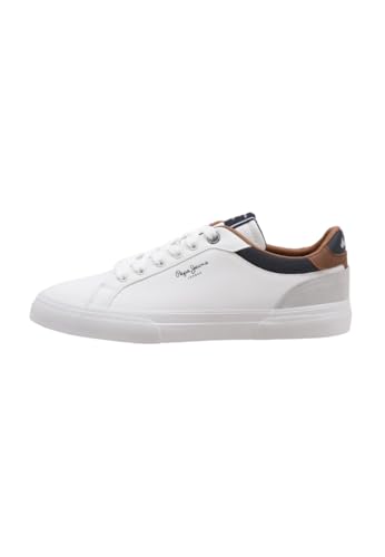 Pepe Jeans Herren Kenton Court M Sneaker, White (White), 45 EU von Pepe Jeans