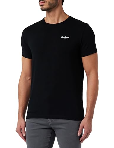 Pepe Jeans Herren Original Basic 3 N T-Shirt, Schwarz (Black), XL von Pepe Jeans