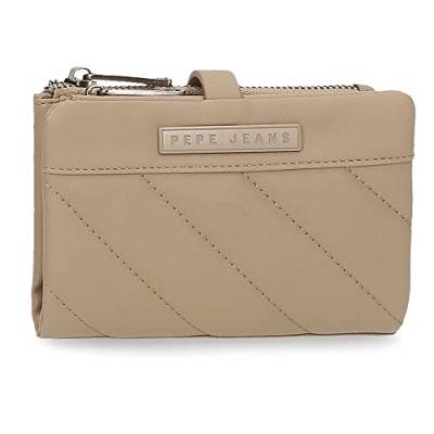 Pepe Jeans Kylie Geldbörse mit Kartenetui Beige 14,5 x 9 x 2 cm Kunstleder, Beige, Brieftasche mit Kartenfach von Pepe Jeans