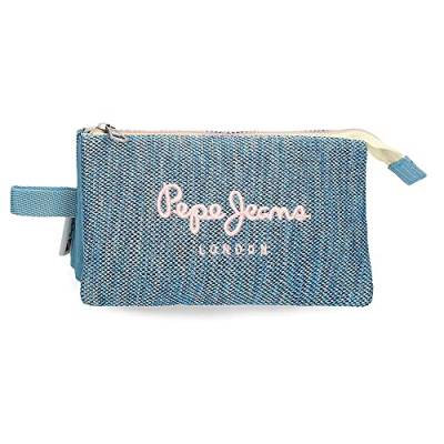 Pepe Jeans Lena 3er Federmäppchen Blau 22x12x5 cm Polyester von Pepe Jeans