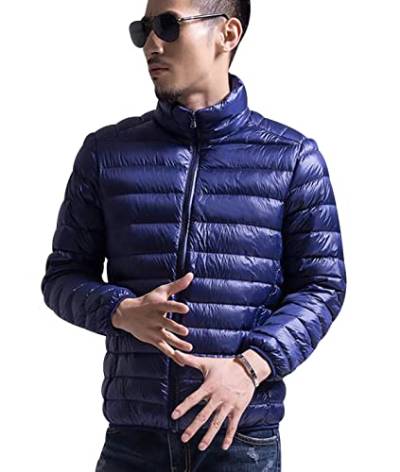 Leichte Daunenjacke Herren Daunen Steppjacke Herren Leicht Übergangsjacke Puffer Jacke Männer Winterjacke Daunenmantel Ultraleicht Steppmantel Herren Down Jacket Light Men Mantel Wasserdicht Marine S von Peuignao