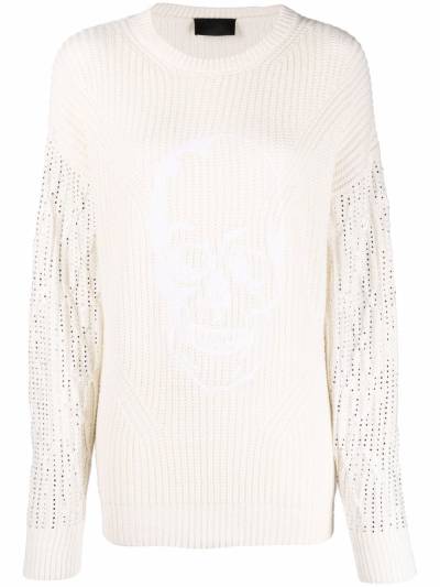 Philipp Plein Gestrickter Pullover mit Kristallen - Nude von Philipp Plein