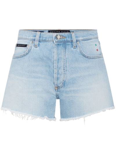 Philipp Plein Kurze Jeans-Shorts mit Logo-Applikation - Blau von Philipp Plein