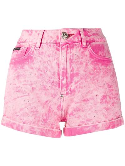 Philipp Plein Shorts mit Acid-Wash-Effekt - Rosa von Philipp Plein