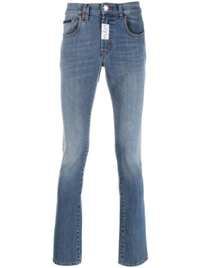 Philipp Plein Skinny-Jeans mit Logo-Patch - Blau von Philipp Plein