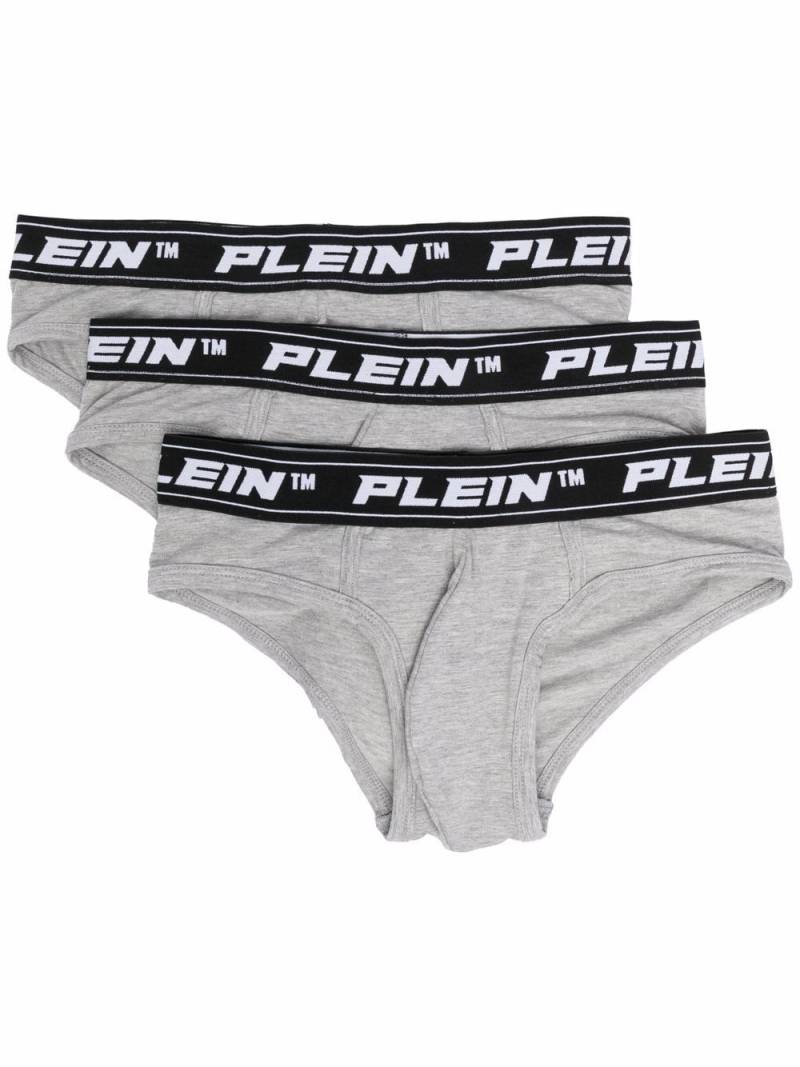 Philipp Plein Slip mit Logo-Stickerei - Grau von Philipp Plein