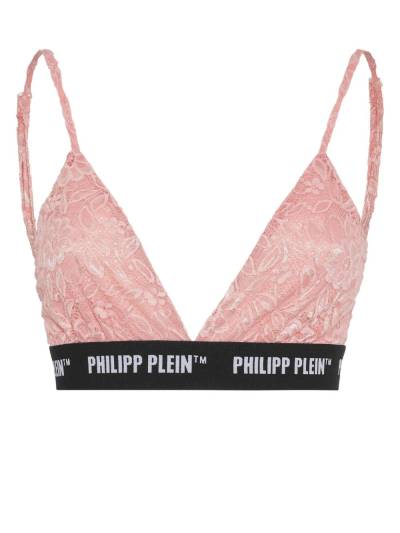 Philipp Plein Triangel-BH mit Logo - Rosa von Philipp Plein