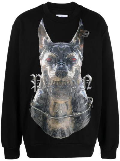 Philipp Plein Sweatshirt mit Hunde-Print - Schwarz von Philipp Plein